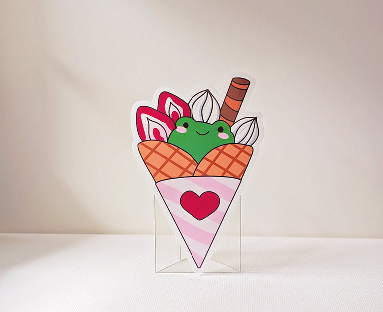 Froggy Hiding In My Dessert Sticker