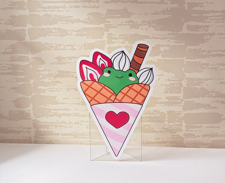 Froggy Hiding In My Dessert Sticker