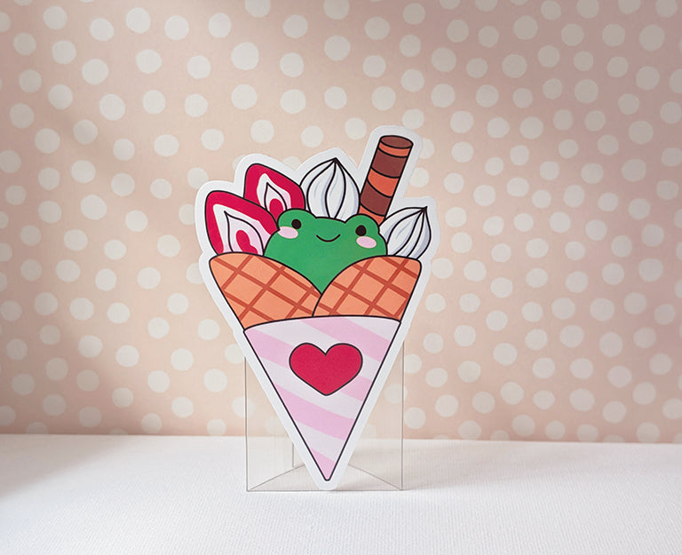 Froggy Hiding In My Dessert Sticker