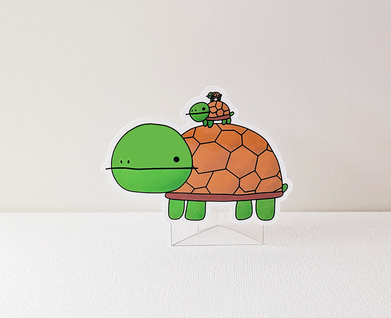Turtle On Turtle On Turtle Sticker