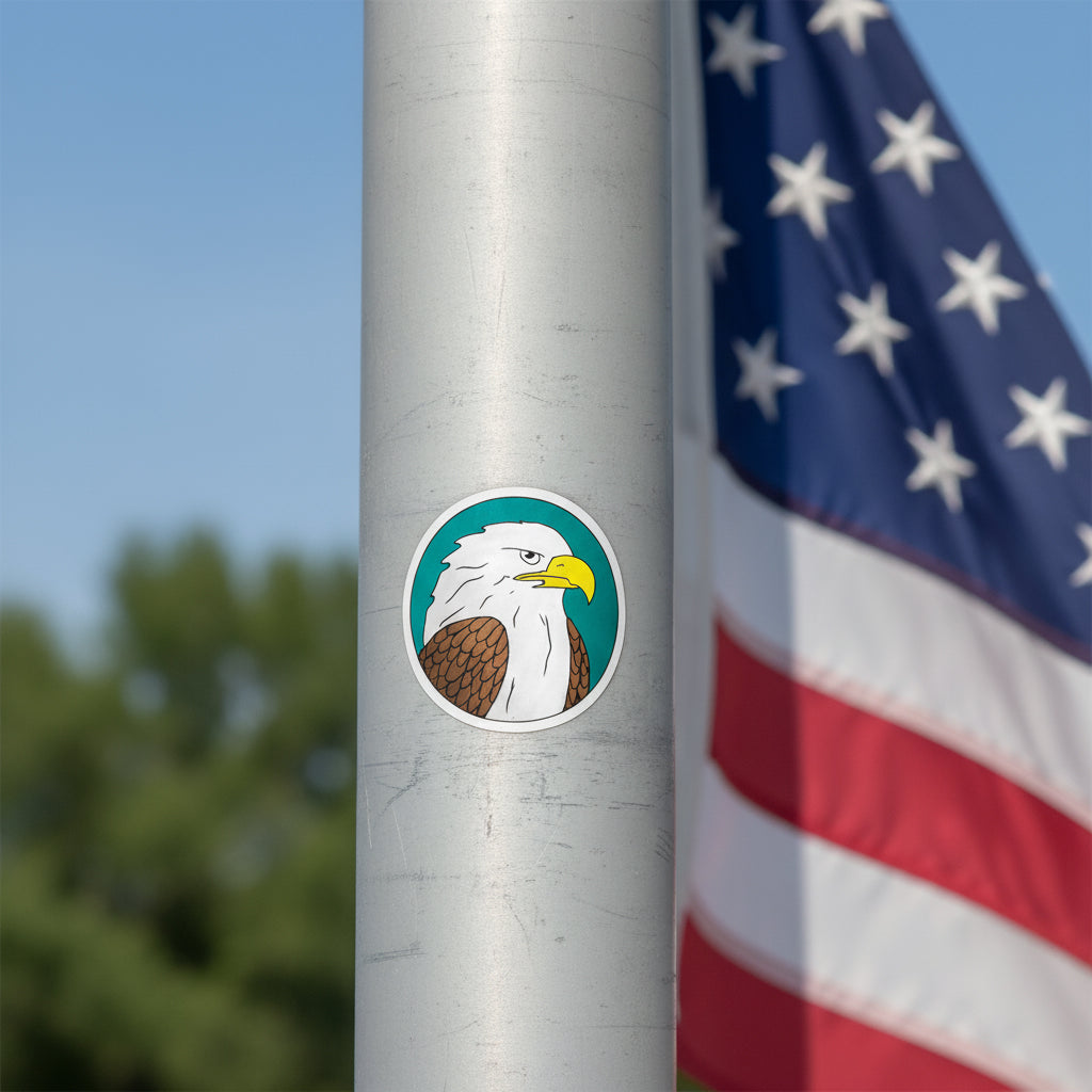 Round Proud Bald Eagle Sticker