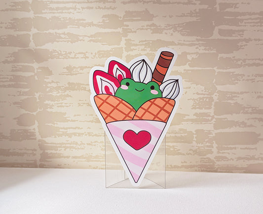 Froggy Hiding In My Dessert Sticker