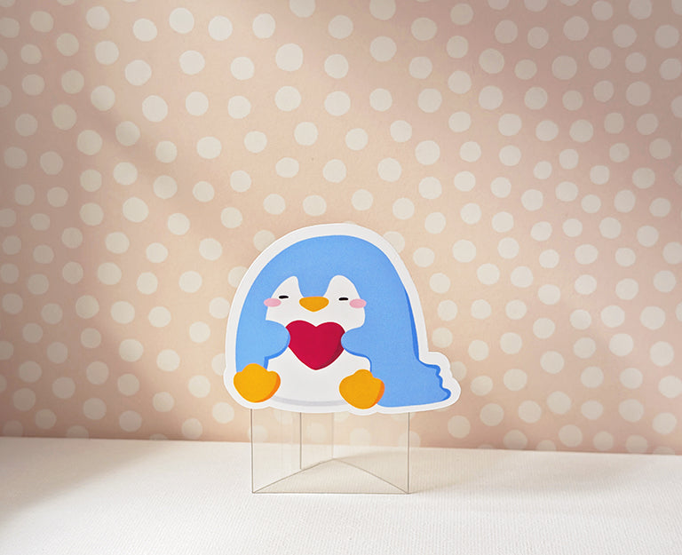Shy Little Penguin Sticker