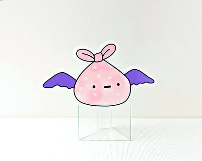 Cute pink sack thingy with purple wings