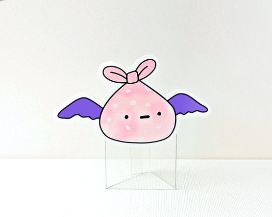 Cute pink sack thingy with purple wings