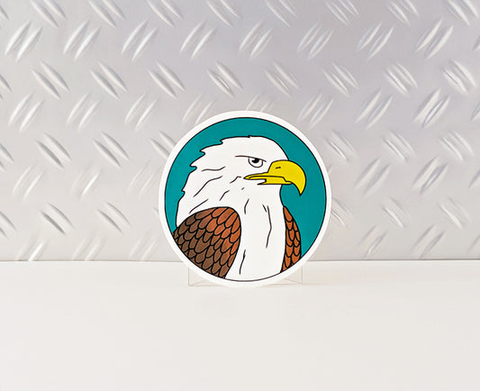 Round Proud Bald Eagle Sticker