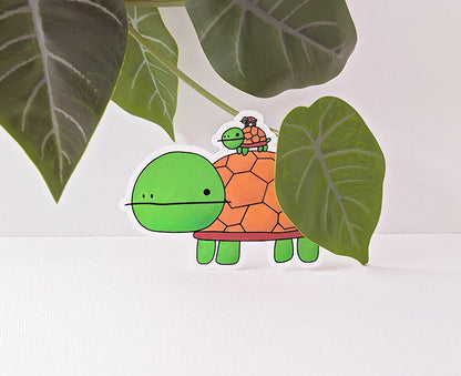 Turtle On Turtle On Turtle Sticker